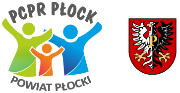 Powiatowe Centrum Pomocy Rodzinie w Płocku - Logo z herbem Starostwa Płockiego